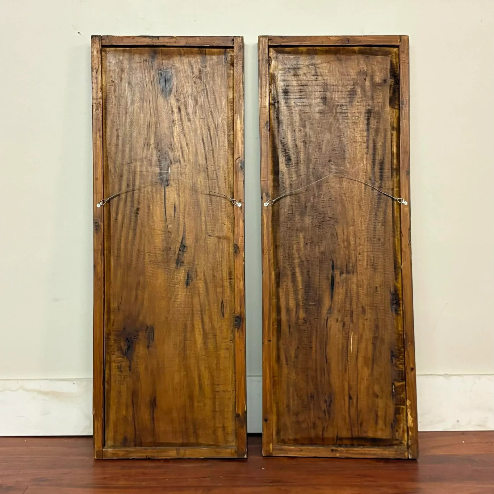 Pair of Large Antique Chinese Hand-Carved Wall Panels - 9