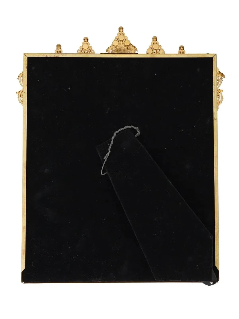 19th Century Relief Design Gilded Brass Picture Frame Marked - 6