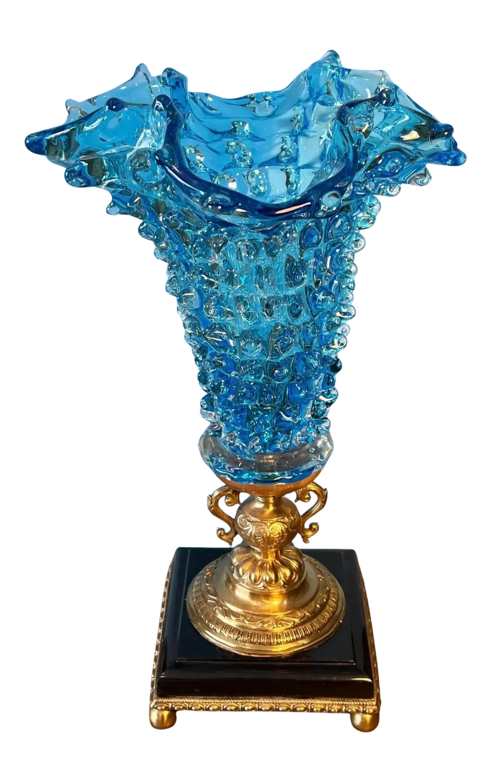 Barovier & Toso Venetian RostratoTurqoise Art Glass Torchier Lamp - 15