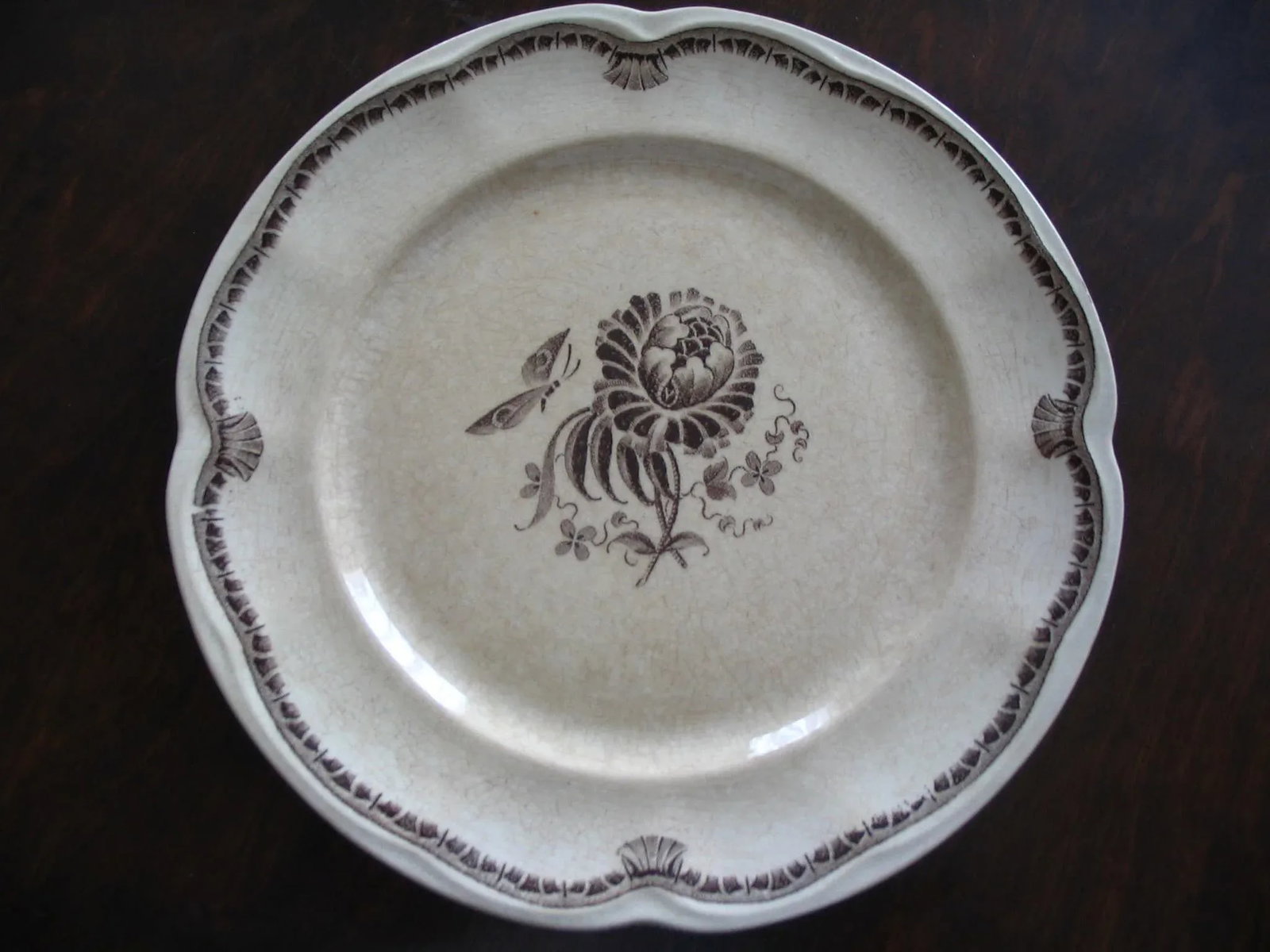 Gefle "Hera" Cream and Brown Glazed Porcelain China 56-Pc Dinnerware Set Circa 1930s by Herbert - 11