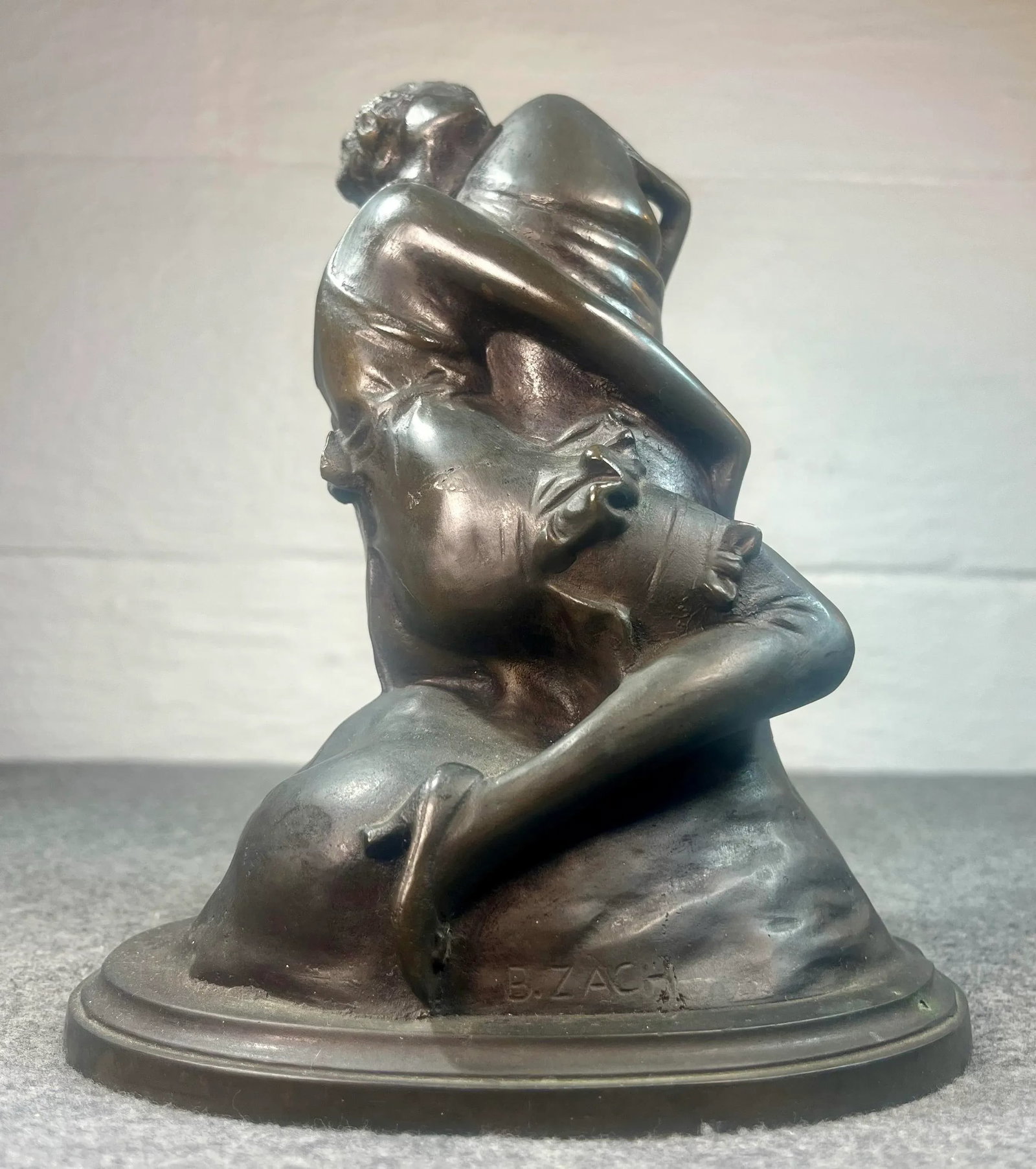 Austrian Bronze Sculpture "The Hugger" by Bruno Zach - 2