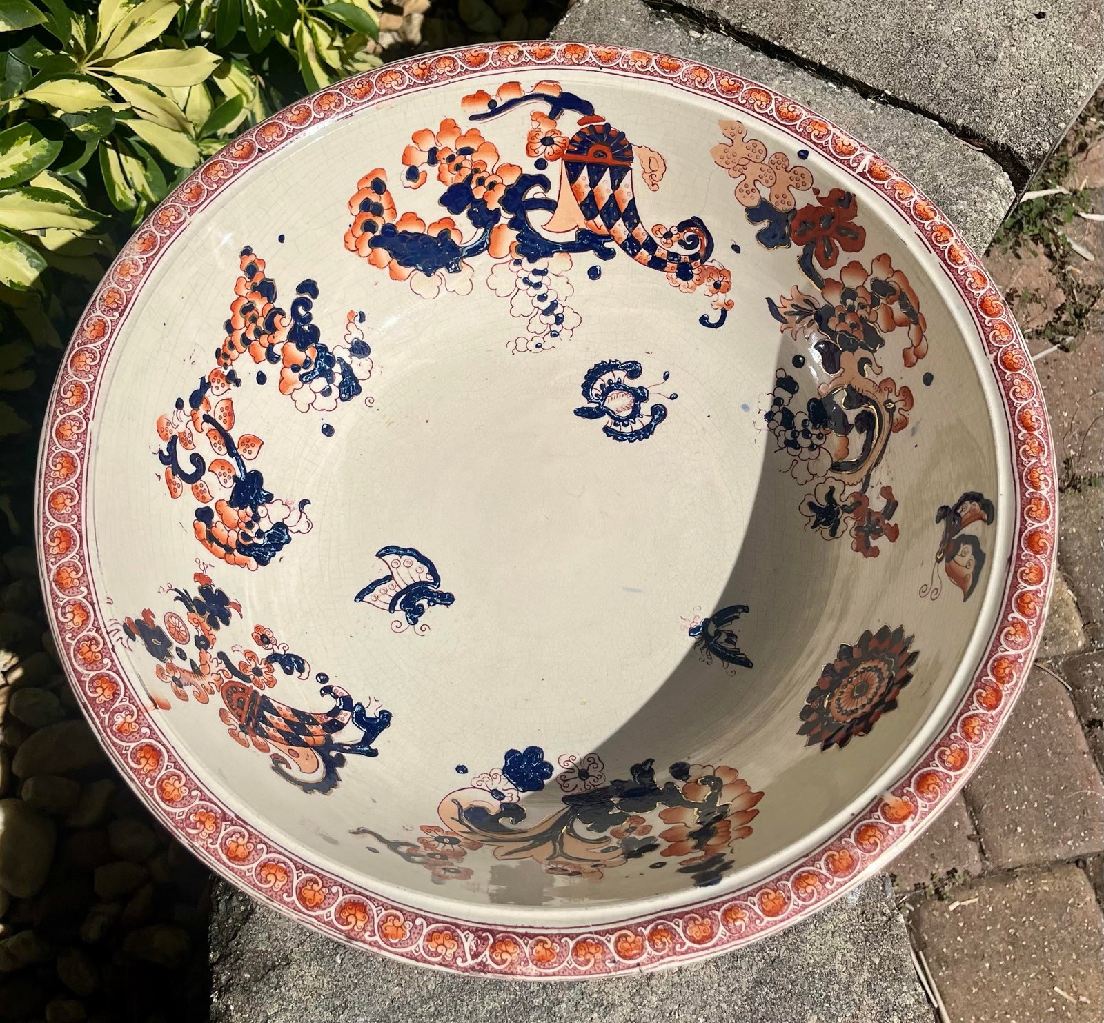 Antique S F & Co Indian Pattern Pitcher/Wash Basin Set - 8