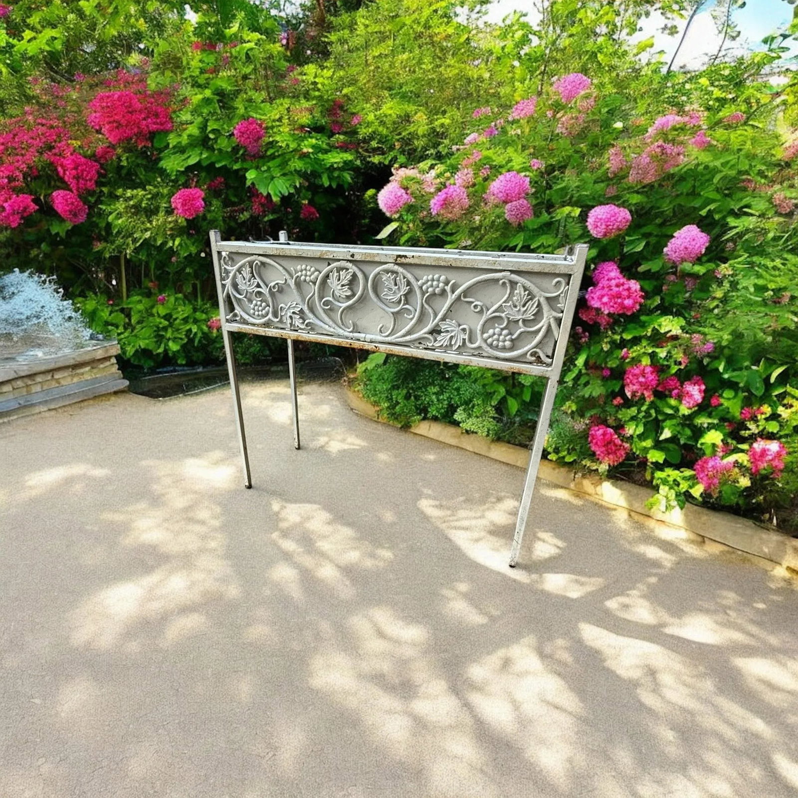 White Cast Iron Grapevine Antique Victorian Outdoor Garden Furniture Suite-Set of 5 - 3