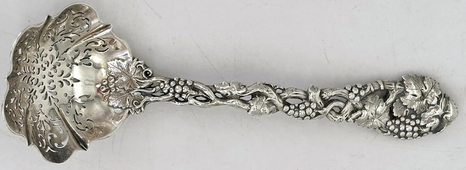 Victorian Pierced Sterling Fruit or Sugar Sifter by George Angell, London, 1871 - 3
