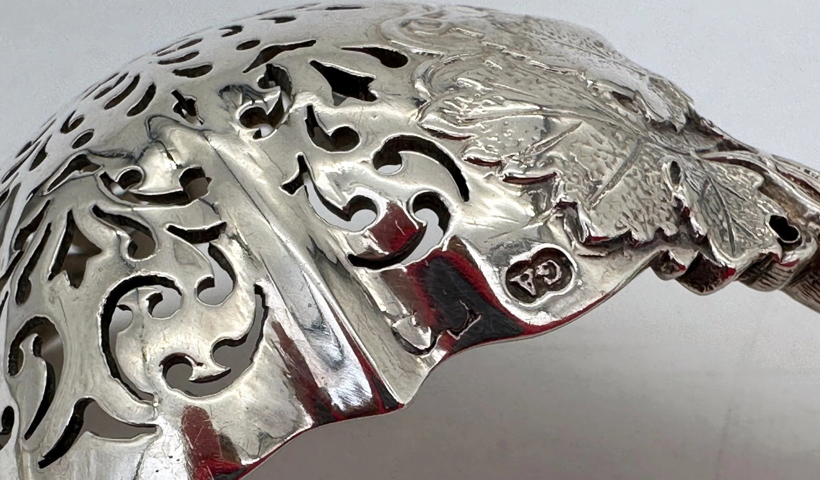 Victorian Pierced Sterling Fruit or Sugar Sifter by George Angell, London, 1871 - 4