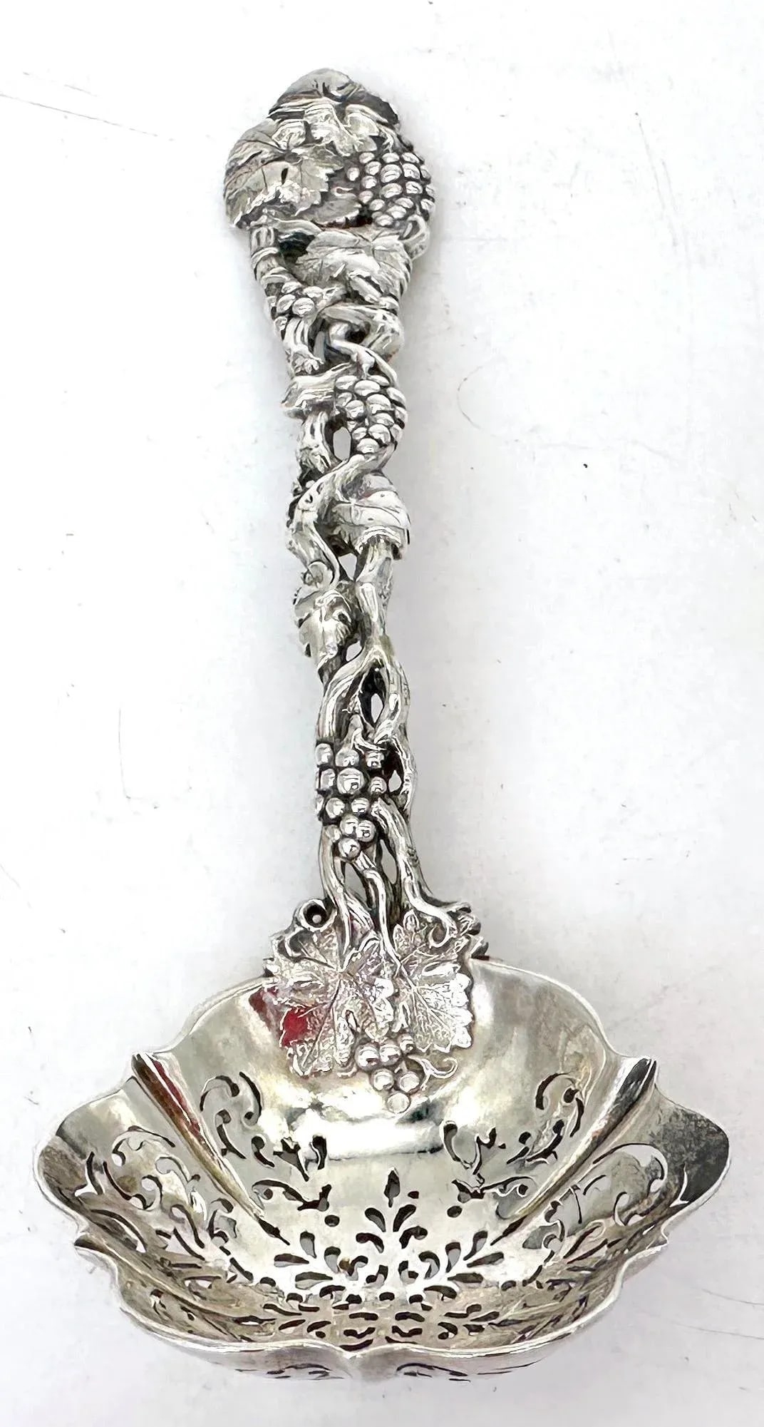 Victorian Pierced Sterling Fruit or Sugar Sifter by George Angell, London, 1871 - 5