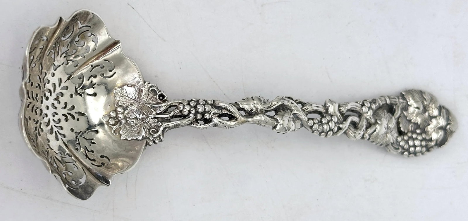 Victorian Pierced Sterling Fruit or Sugar Sifter by George Angell, London, 1871 - 6
