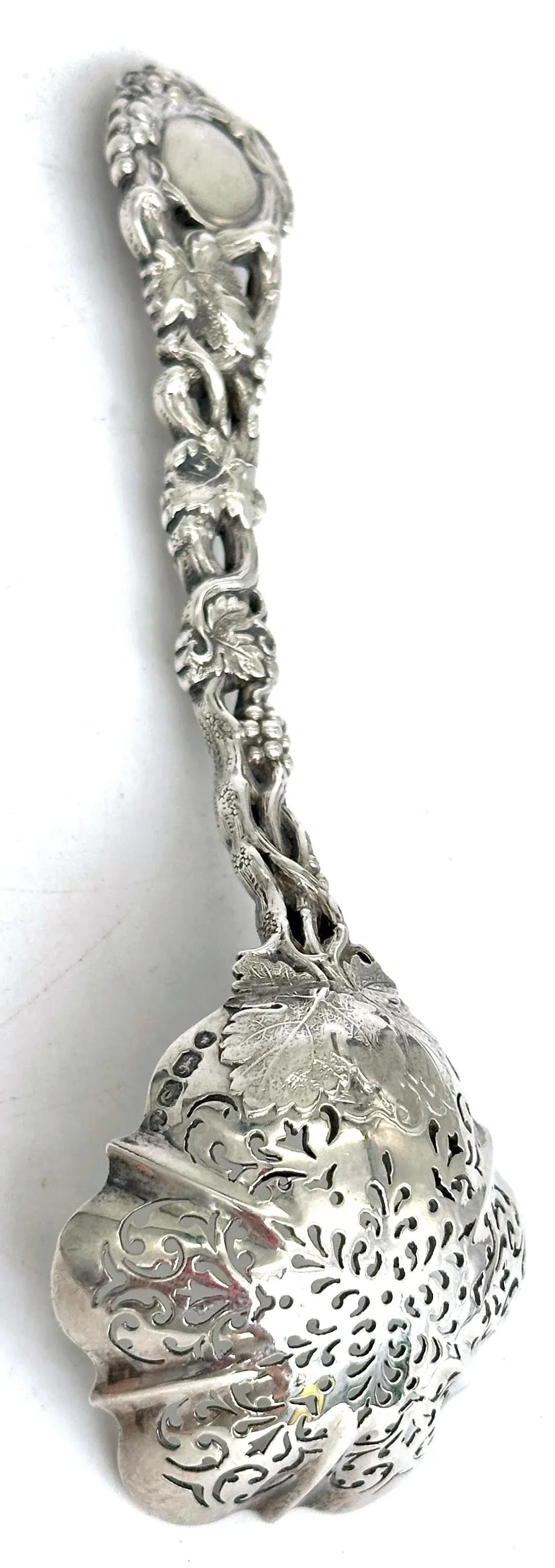 Victorian Pierced Sterling Fruit or Sugar Sifter by George Angell, London, 1871 - 7
