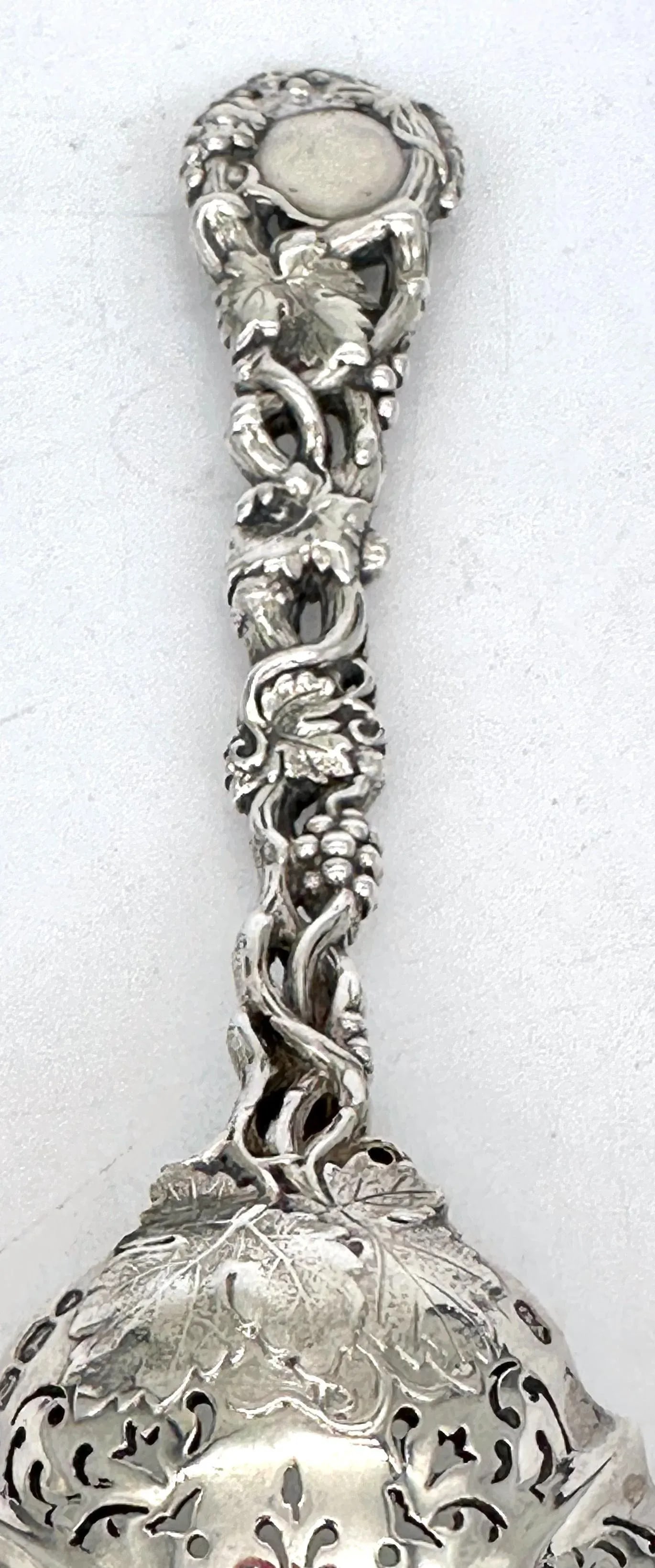 Victorian Pierced Sterling Fruit or Sugar Sifter by George Angell, London, 1871 - 8