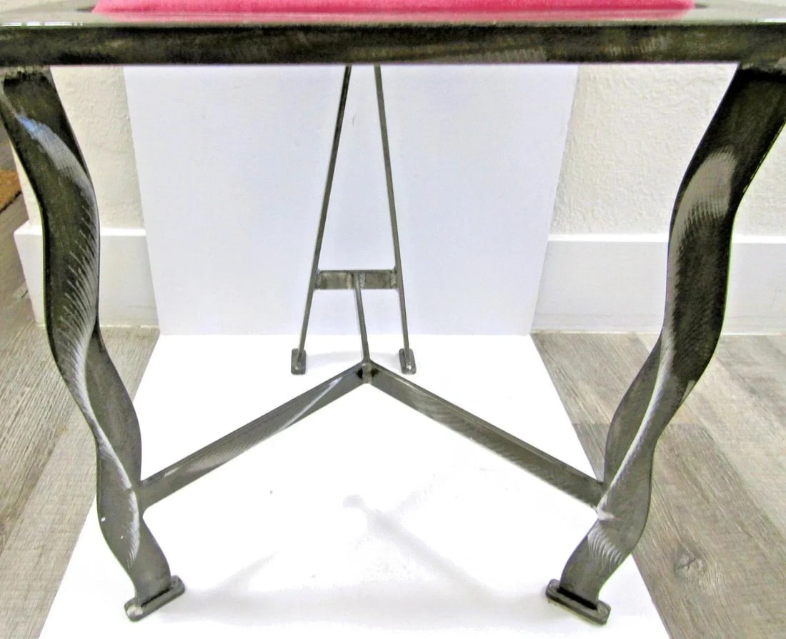1990s Postmodern Contemporary Welded Steel Artist Signed Accent Chair - 11