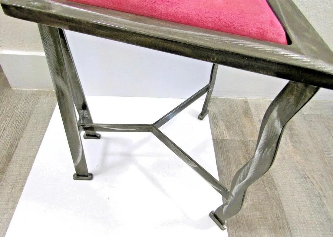 1990s Postmodern Contemporary Welded Steel Artist Signed Accent Chair - 12