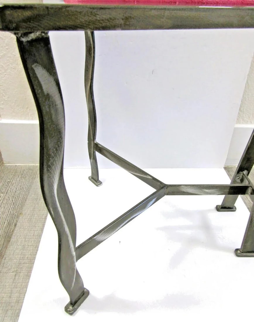1990s Postmodern Contemporary Welded Steel Artist Signed Accent Chair - 14