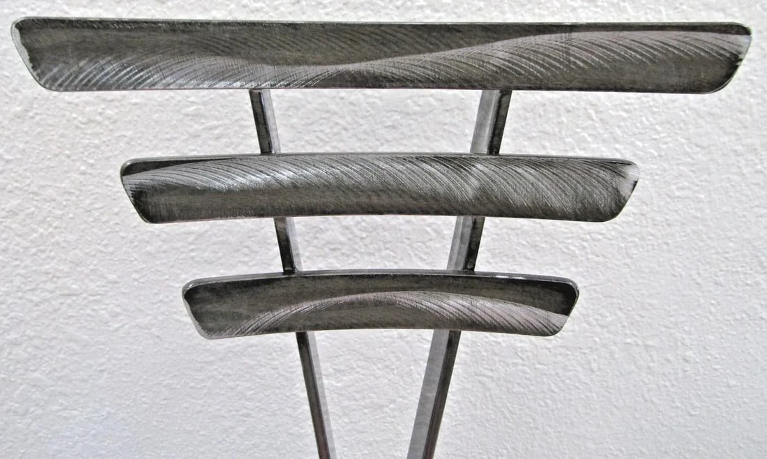 1990s Postmodern Contemporary Welded Steel Artist Signed Accent Chair - 4