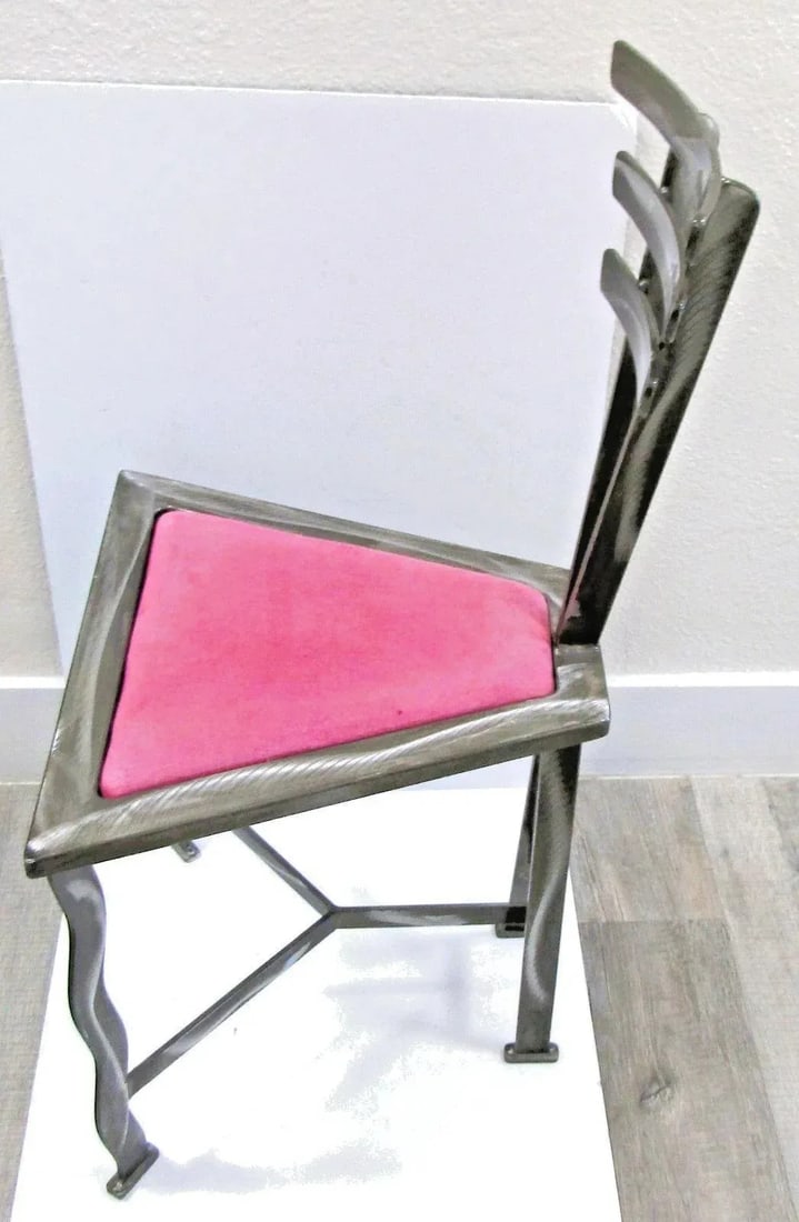 1990s Postmodern Contemporary Welded Steel Artist Signed Accent Chair - 6
