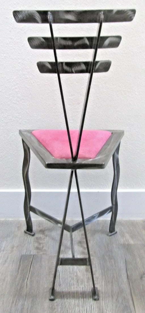 1990s Postmodern Contemporary Welded Steel Artist Signed Accent Chair - 8