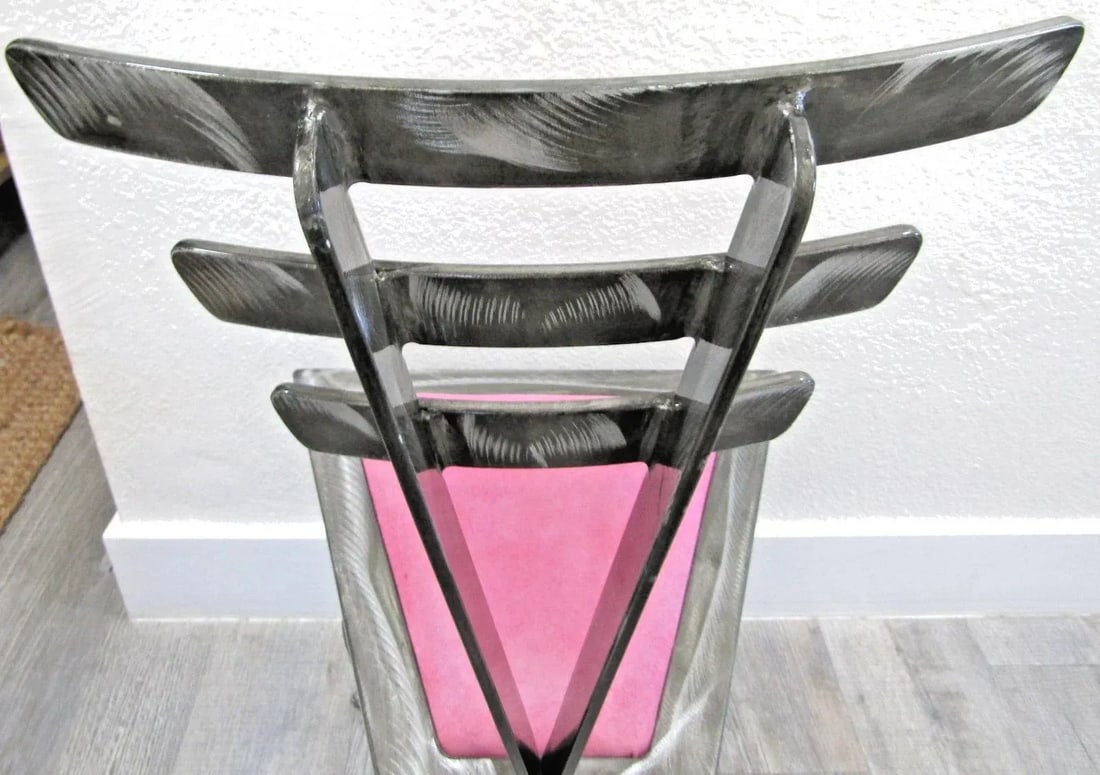 1990s Postmodern Contemporary Welded Steel Artist Signed Accent Chair - 9