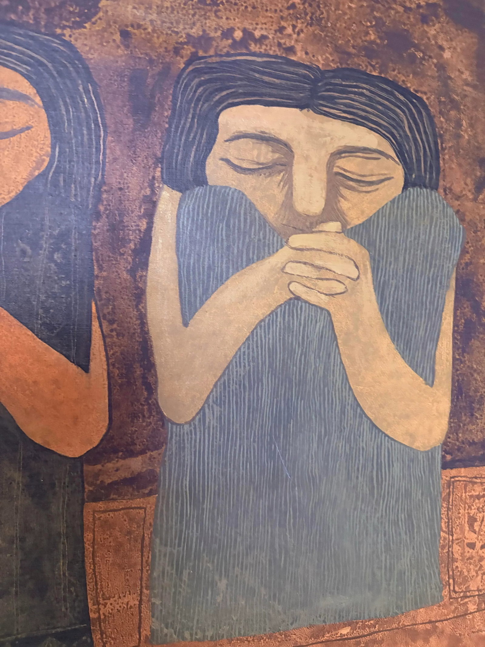 1967 Gil Imaná "Tres Mujeres" Original Oil Painting - 3
