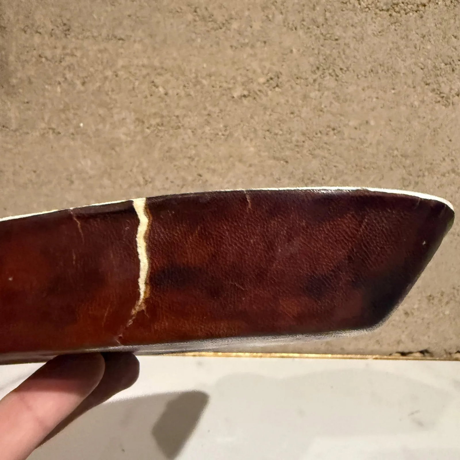 Federigo Fabbrini Marcello Fantoni Itay Ceramic Tray Leather Wrapped Mid Century - 10