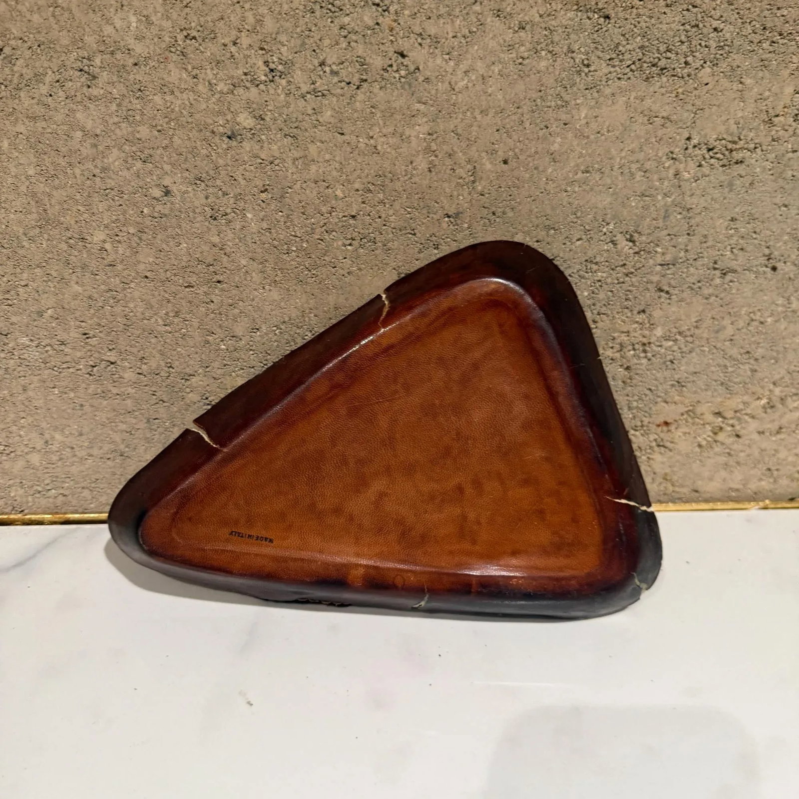 Federigo Fabbrini Marcello Fantoni Itay Ceramic Tray Leather Wrapped Mid Century - 12
