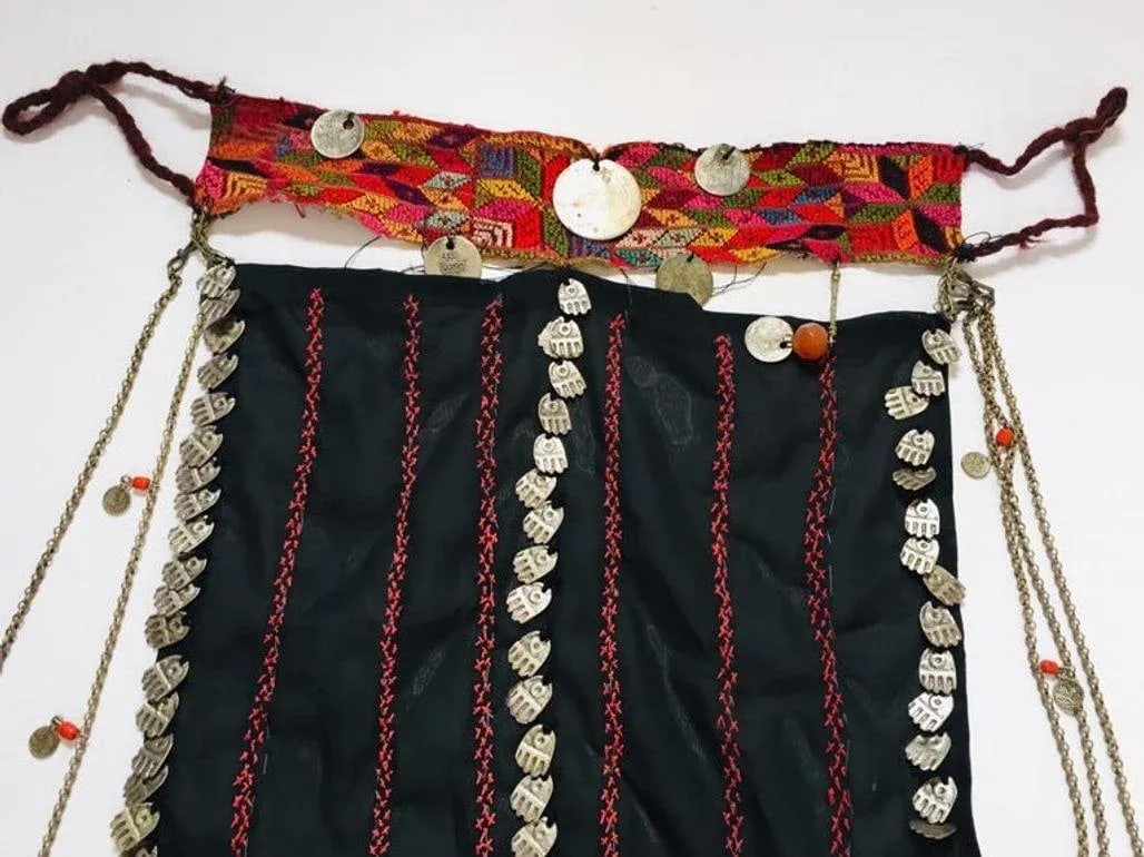 Middle Eastern Islamic Women Face Veil Bedouin, Sinai Bedouin Desert Garment - 2