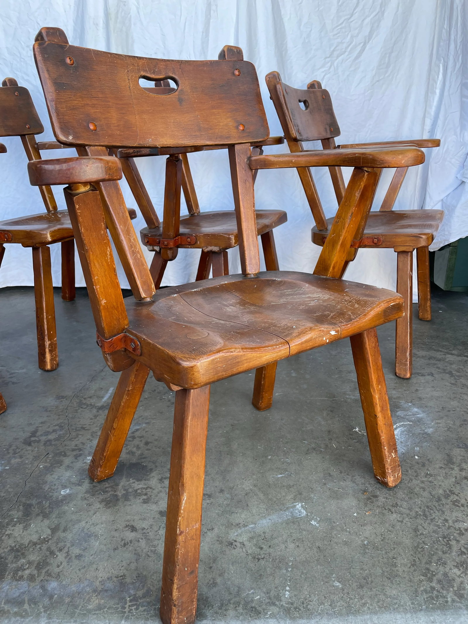 Set of 5 Vintage Monterey Spanish Revival Dining Chairs – Mason Manufacturing, 1930s - 10
