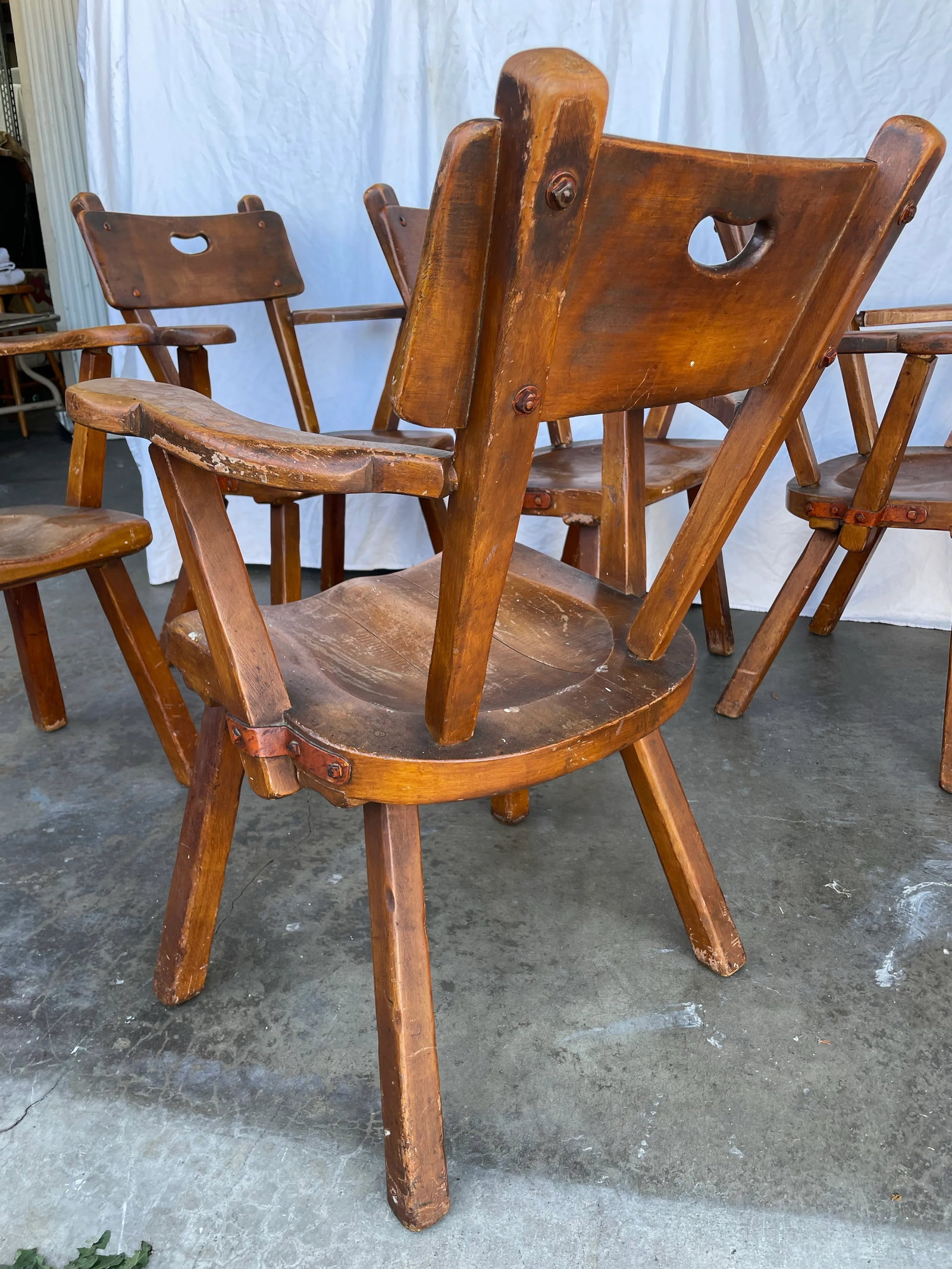 Set of 5 Vintage Monterey Spanish Revival Dining Chairs – Mason Manufacturing, 1930s - 11
