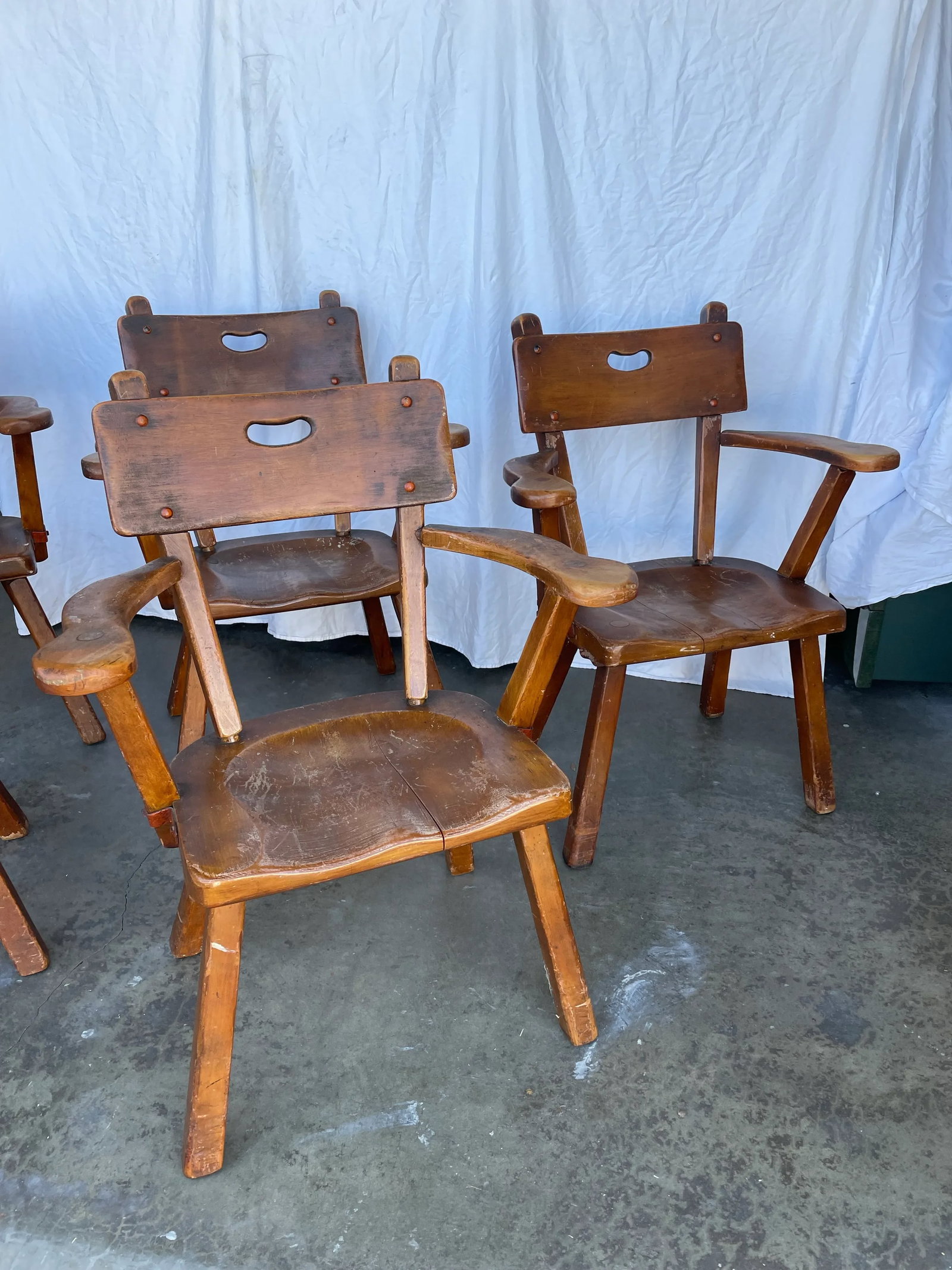 Set of 5 Vintage Monterey Spanish Revival Dining Chairs – Mason Manufacturing, 1930s - 4