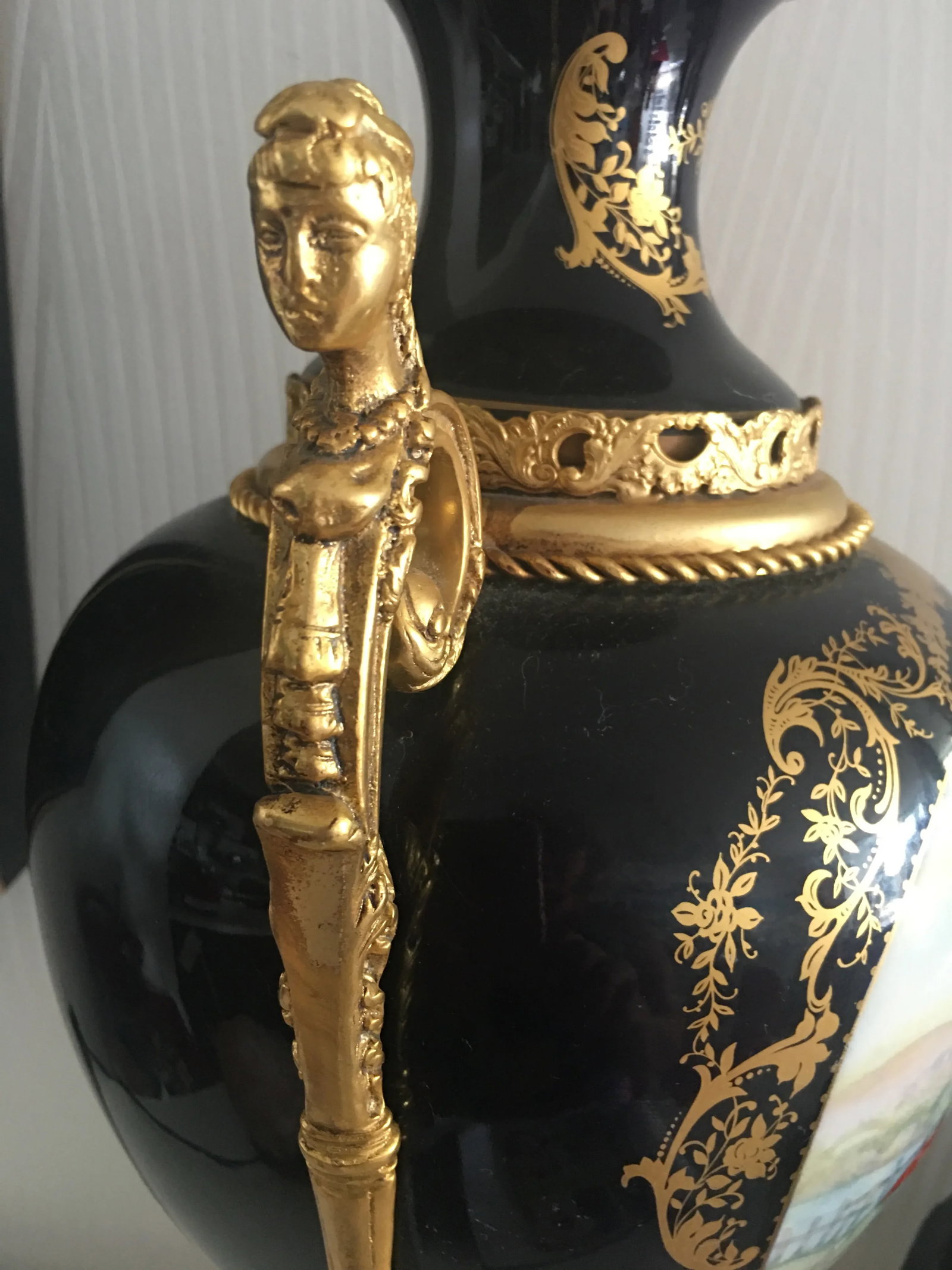 Late 19th Century Acf Victorian Romantic French Porcelain Gilt Vase - 10