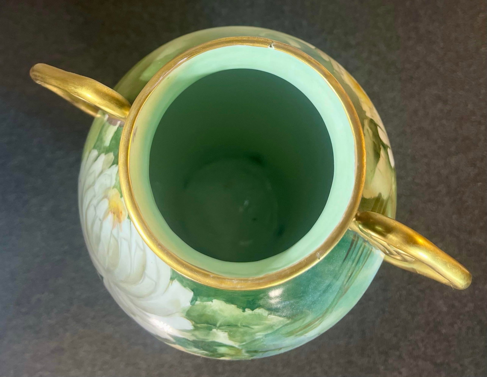 Antique Limoges 17" Handled Porcelain Vase - 9