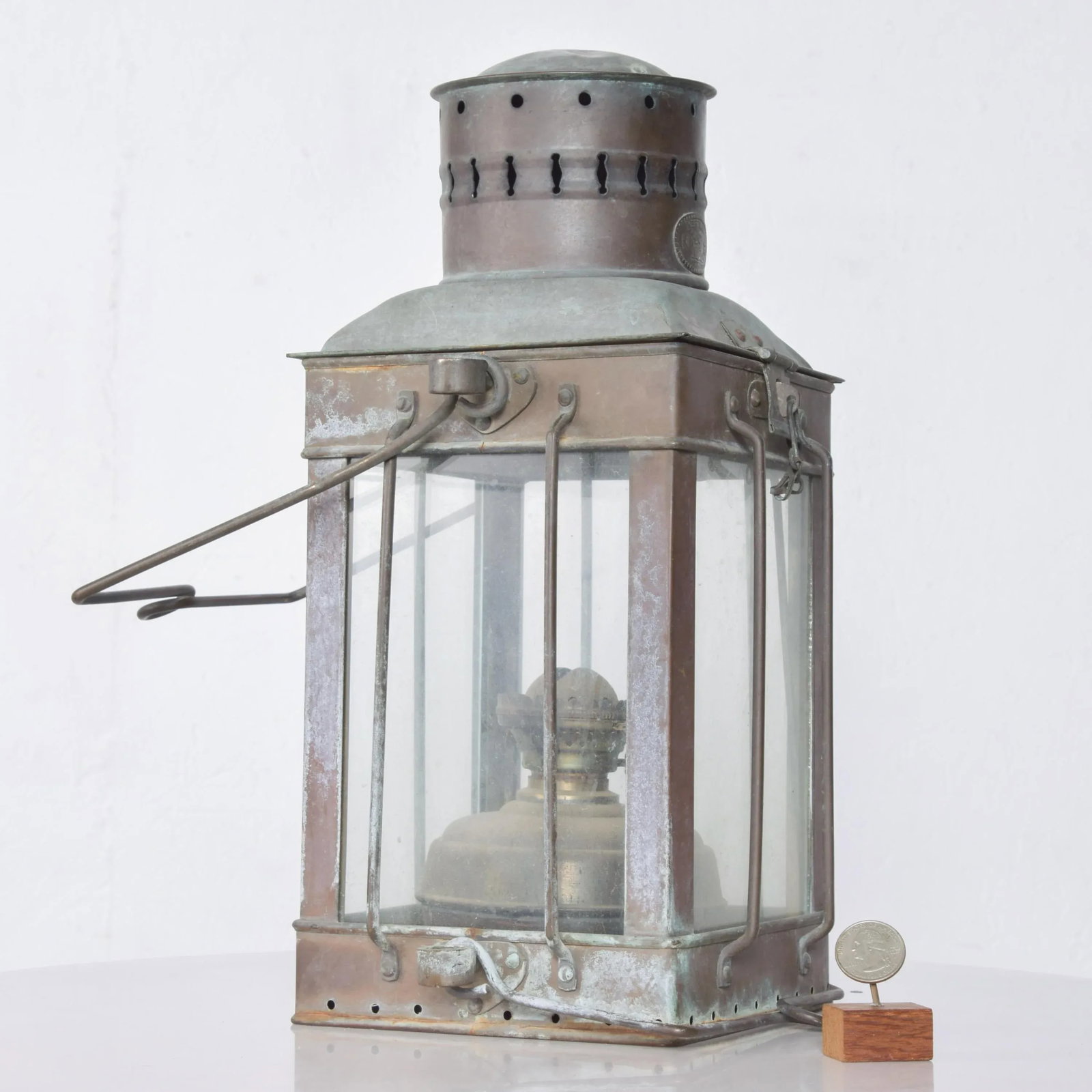 1960s Neptune N R Industrial Brass Ship Lantern - 3