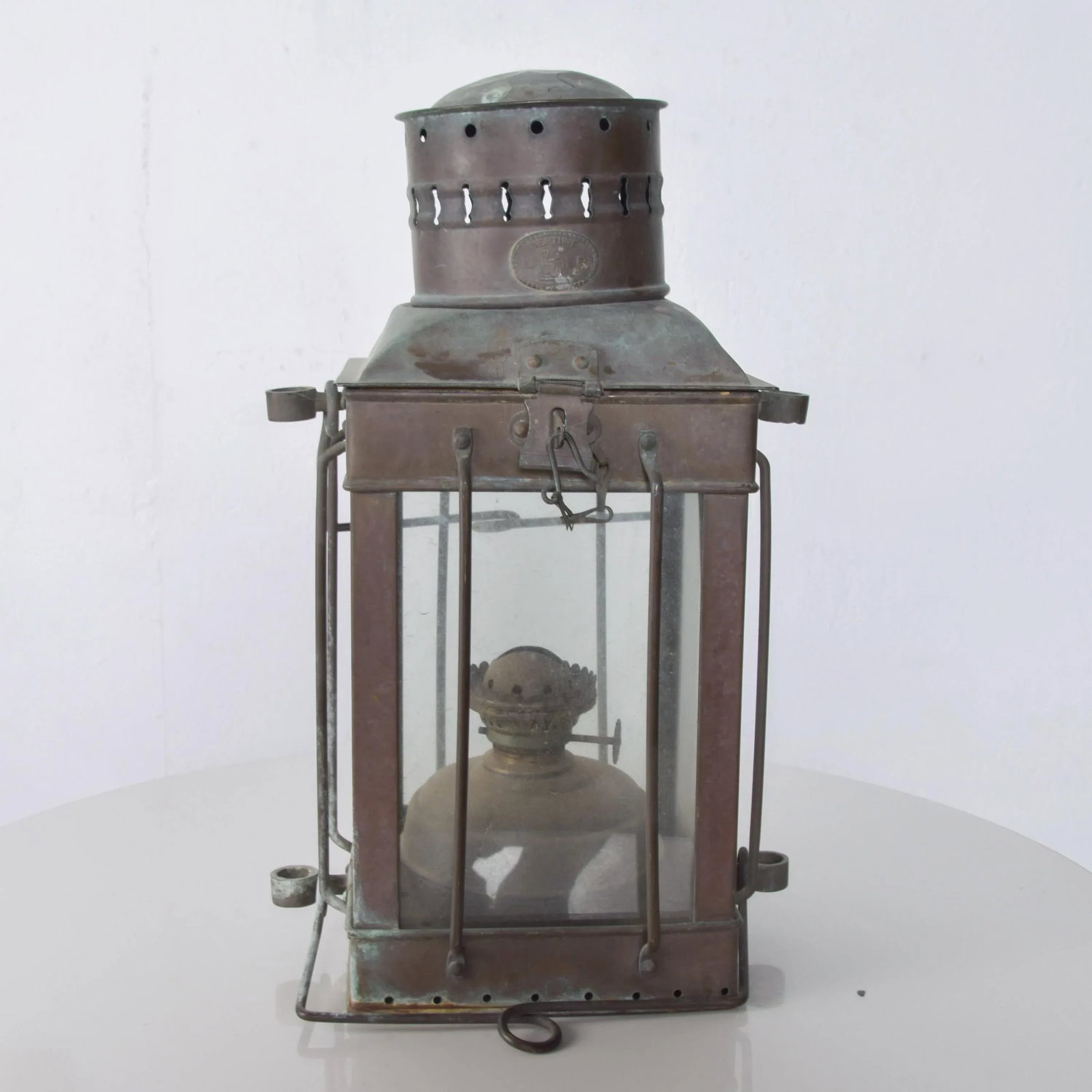 1960s Neptune N R Industrial Brass Ship Lantern - 4