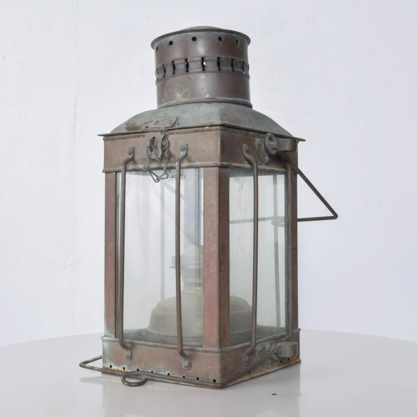 1960s Neptune N R Industrial Brass Ship Lantern - 5