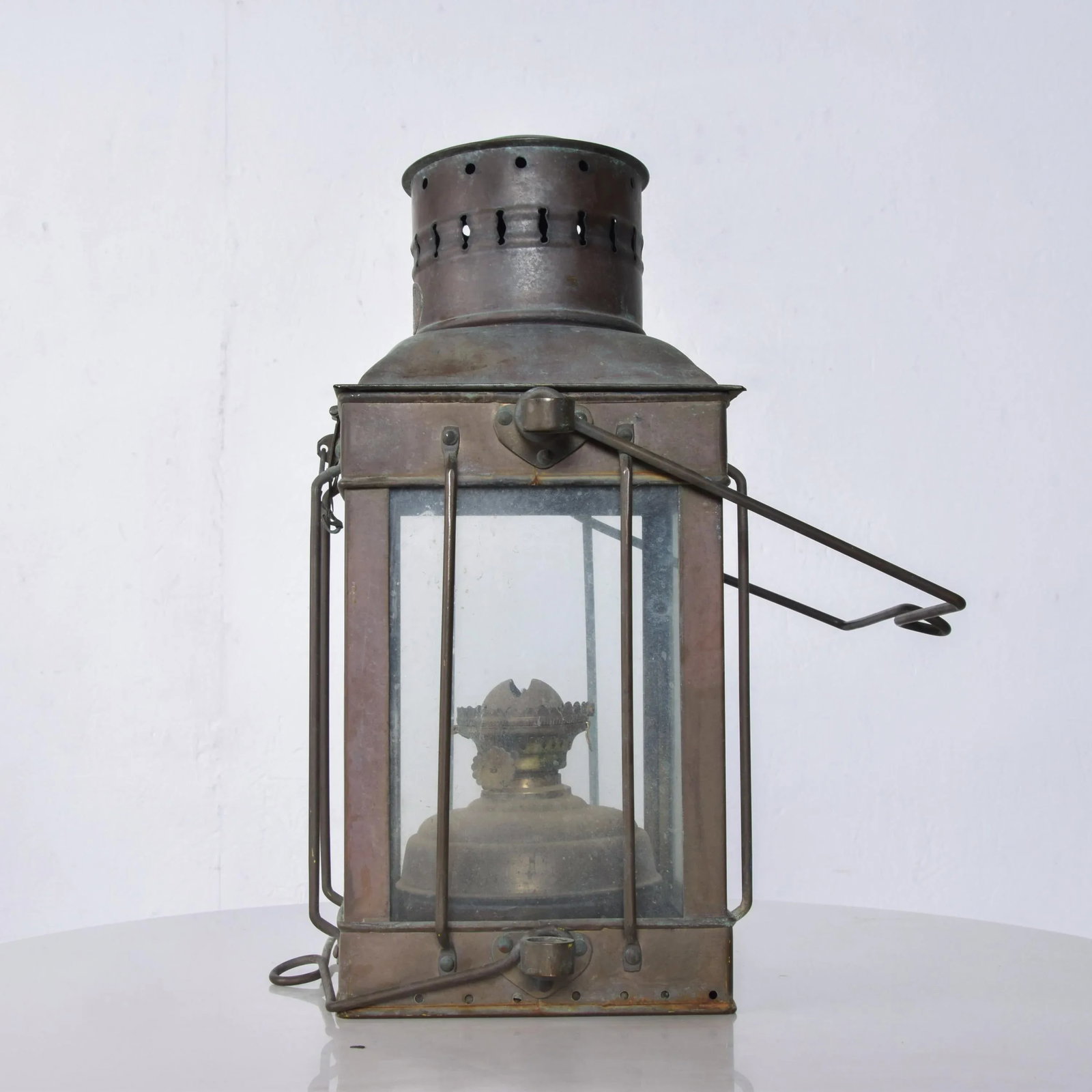 1960s Neptune N R Industrial Brass Ship Lantern - 6