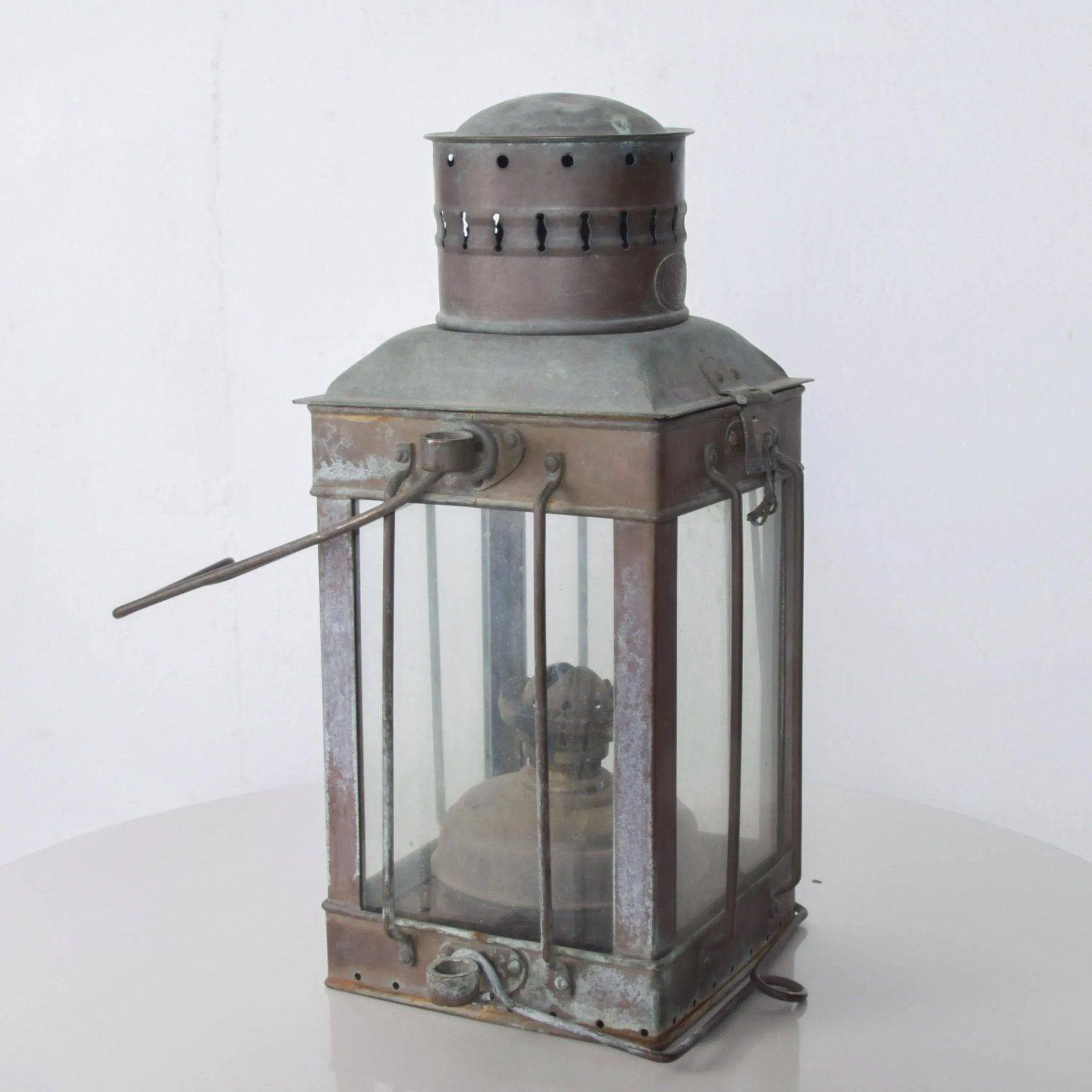 1960s Neptune N R Industrial Brass Ship Lantern - 8