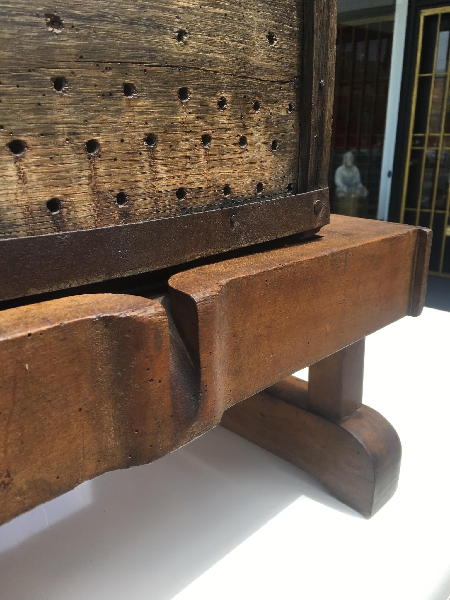 Antique Sculptural Solid Wood Wine Press - 12