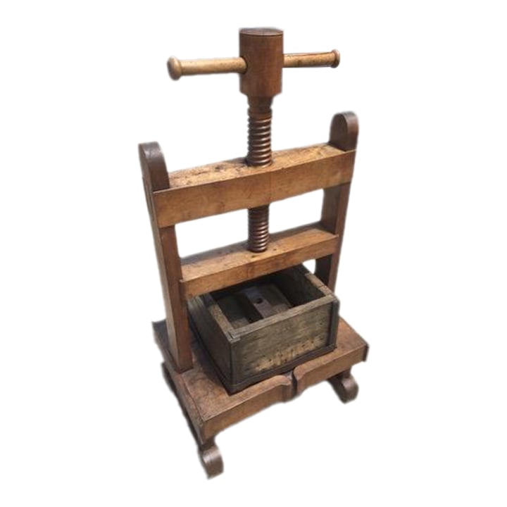 Antique Sculptural Solid Wood Wine Press (1 of 16)