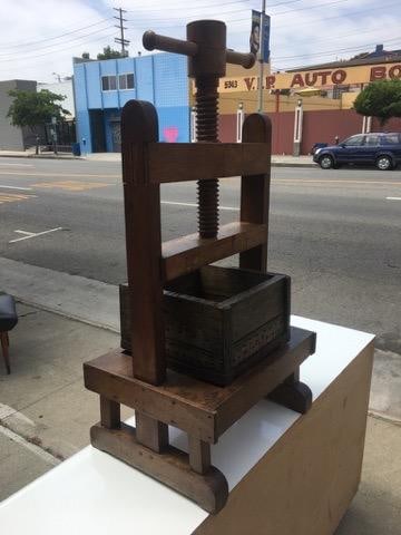 Antique Sculptural Solid Wood Wine Press - 3