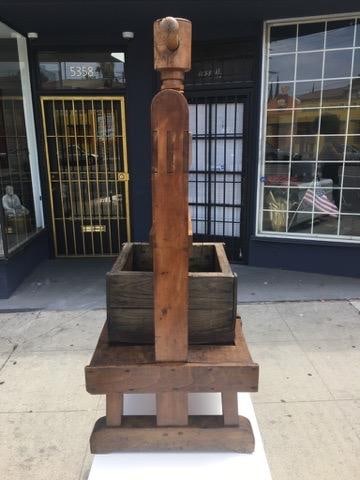 Antique Sculptural Solid Wood Wine Press - 5