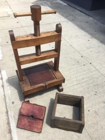 Antique Sculptural Solid Wood Wine Press - 7