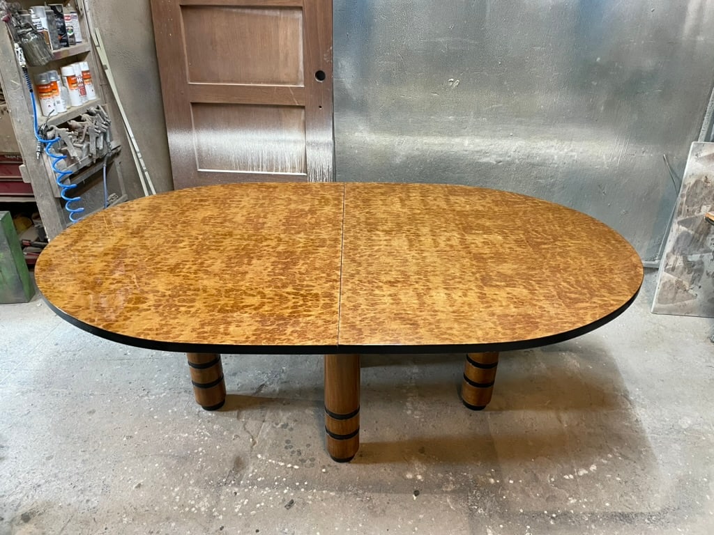 Exceptional Exotic Burl Wood Race Track Oval Dining or Conference Table - 10