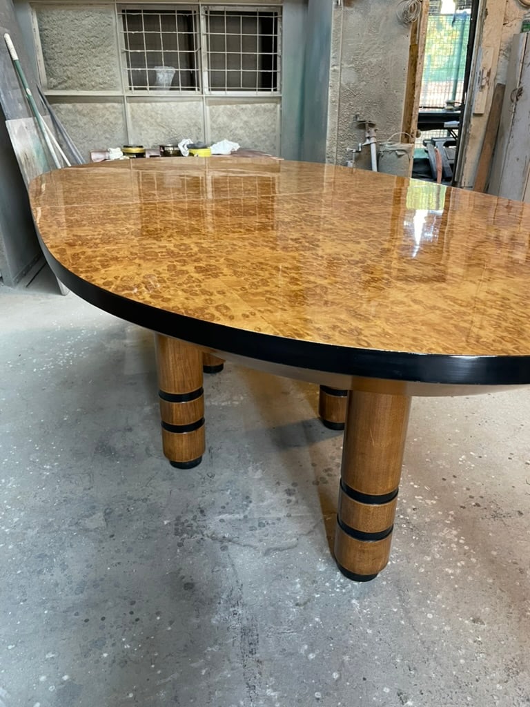Exceptional Exotic Burl Wood Race Track Oval Dining or Conference Table - 14