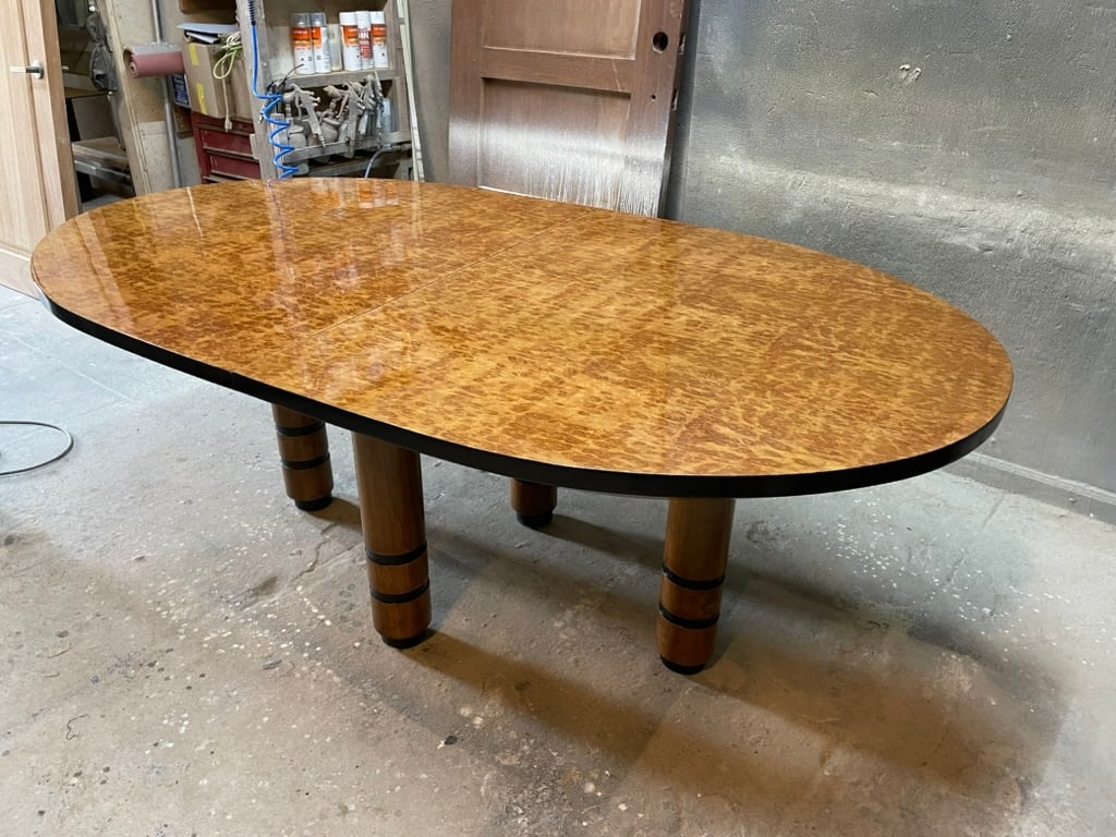 Exceptional Exotic Burl Wood Race Track Oval Dining or Conference Table - 16