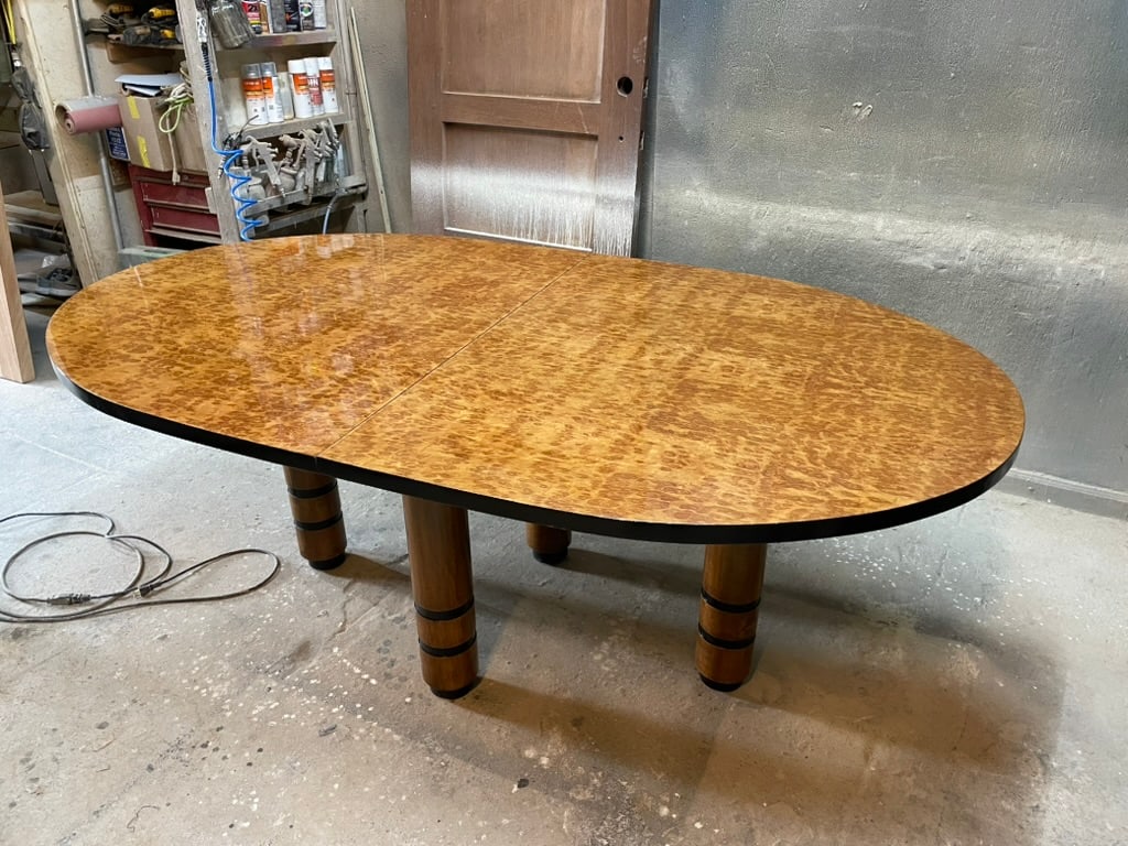 Exceptional Exotic Burl Wood Race Track Oval Dining or Conference Table - 2