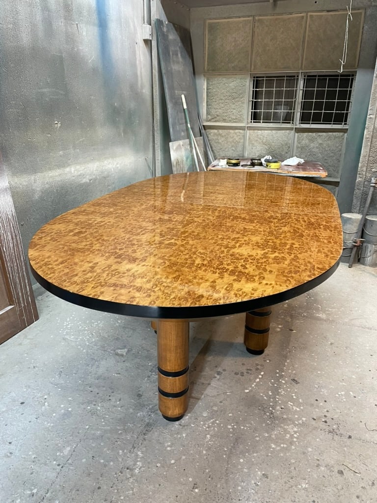 Exceptional Exotic Burl Wood Race Track Oval Dining or Conference Table - 3