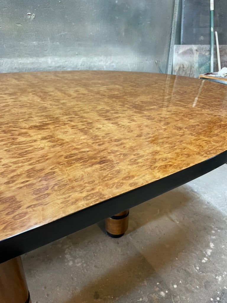 Exceptional Exotic Burl Wood Race Track Oval Dining or Conference Table - 5