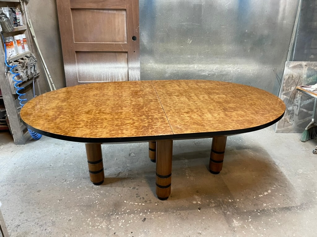 Exceptional Exotic Burl Wood Race Track Oval Dining or Conference Table - 7