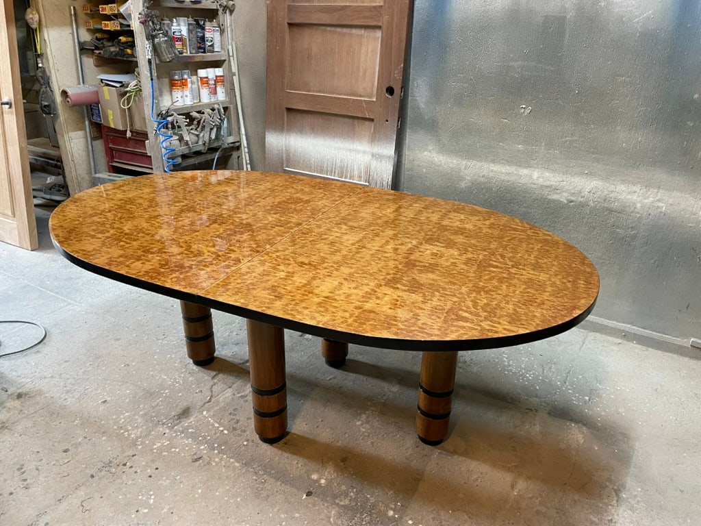 Exceptional Exotic Burl Wood Race Track Oval Dining or Conference Table - 9