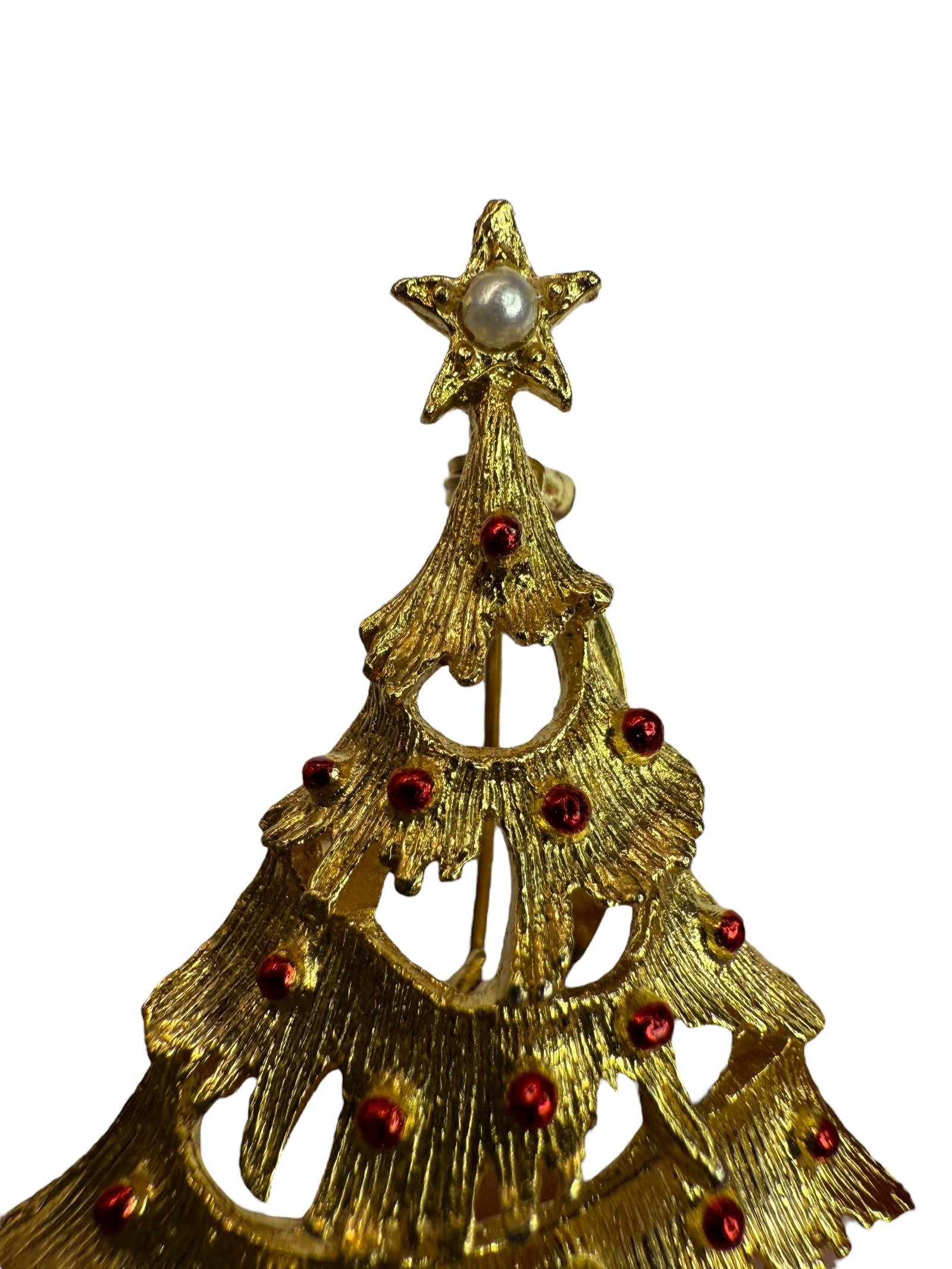 Gerry's Vintage Christmas Brooch Set of 2 StarTree and Poinsettia Holly - 3