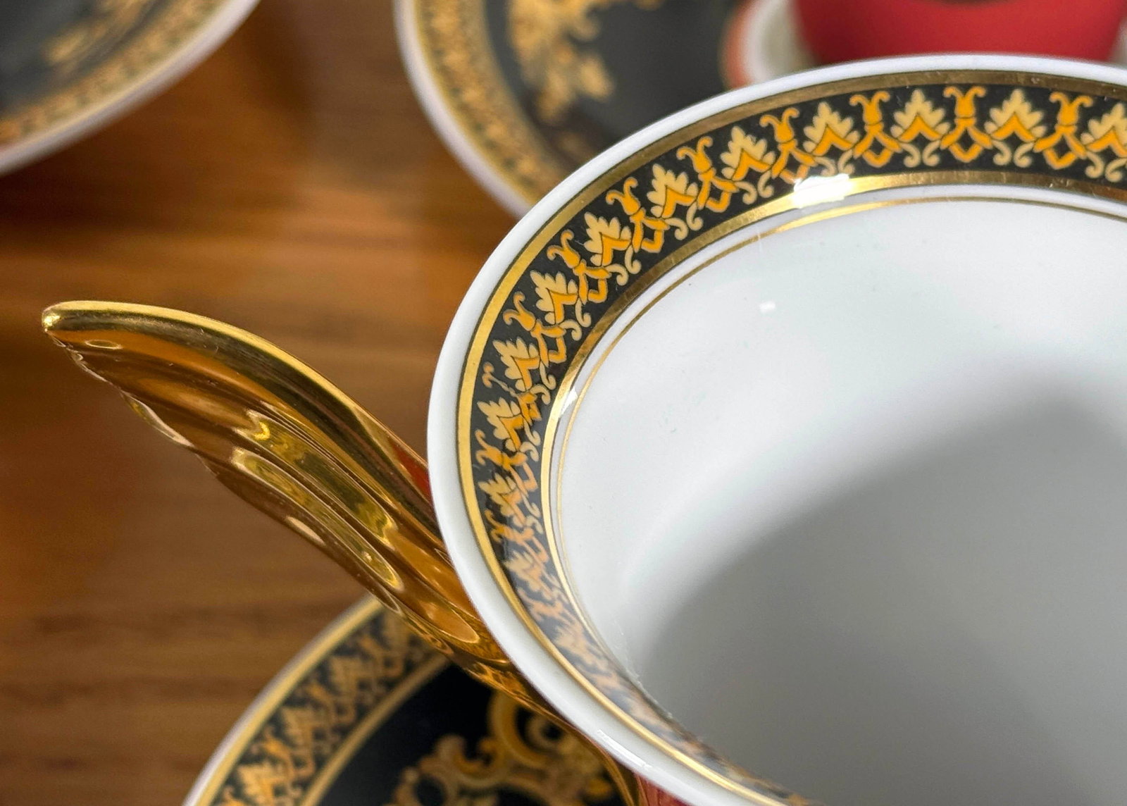 Baroque Versace Medusa Red Espresso Cups and Saucers - Set of 6 - 10