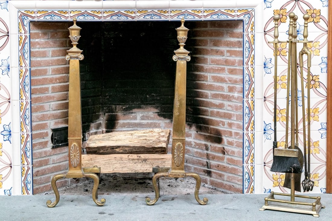 A Wonderful Collection of Antique Brass Fireplace Accessories - 5